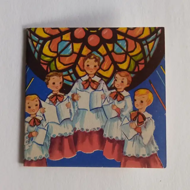 Vintage Christmas Choir Stained Glass Gift Card in Arts & Collectibles in Owen Sound - Image 3