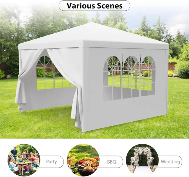 10'x10' Outdoor Canopy Tent Patio Gazebo Party Wedding Tent in Patio & Garden Furniture in Mississauga / Peel Region - Image 4