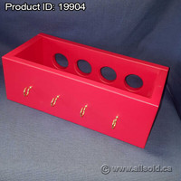 Red Shadow Box Mounted Shelf w/ Hooks