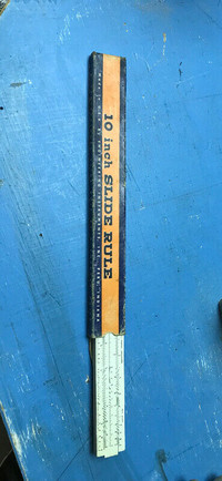 Slide Rule 10"  Made in USA Peru Indiana Mathmatic Engineer Too