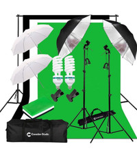 Studio photography canvas background and lights