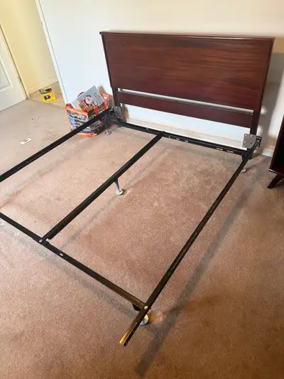 Queen size bed frame with solid wood, View more
