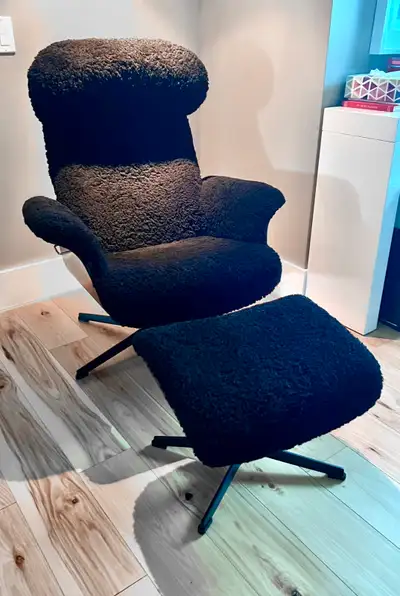 Sheepskin Swivel Reclining Armchair with Foot rest, View more