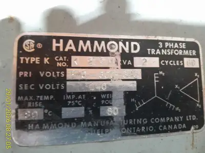 600v to 220v 3 phase transformer k 2.9m price negotiable contact my 416 414 64 53 located at: hwy 40...