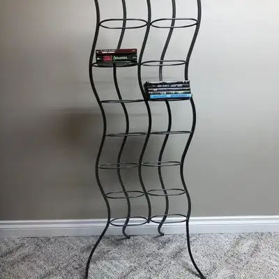 Metal contemporary minimalist shelf. Mid century modern design. Perfect for displaying books, DVDs o...