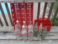 VINTAGE COCA COLA PLASTIC CARRY CASES AND BOTTLES