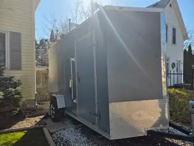 2022 enclosed work trailer. New tires and fenders. Setup with lighting on outside and I side. Can pl...