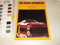 Corvette 1984 84 Littérature Revue Dépliant  Pamphlet