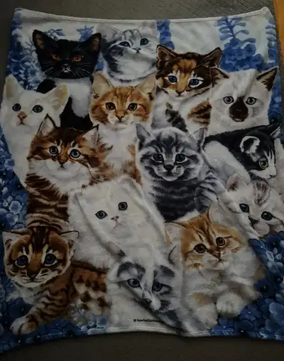 Cat design fleece blanket, View more