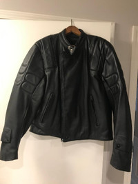 Leather Motorcycle Jacket Mens  Mint Size 44