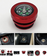 Universal Car Cigarette Lighter Button Cover Compass
