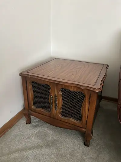 Vintage 3-Piece Wooden Furniture - Coffee Table & 2 Cabinets, View more