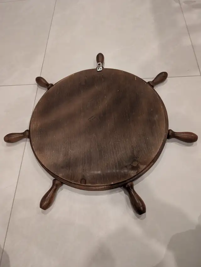 Vintage Nautical Ship Wooden Wheel Wall Mirror- Made in Canada in Home Décor & Accents in Markham / York Region - Image 6