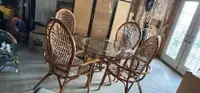 Vintage rattan dining/patio set