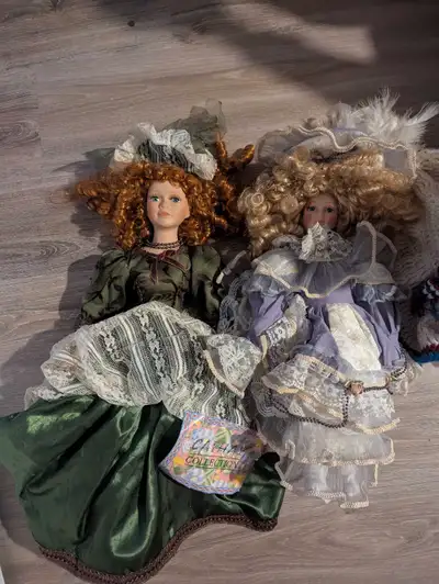 Cathay porcelain dolls and native woman  (lot of 3), View more