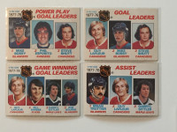 1978-79 OPC "LL" hockey cards, League Leaders, VG+/NM