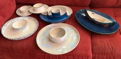 Various pottery serving trays, View more