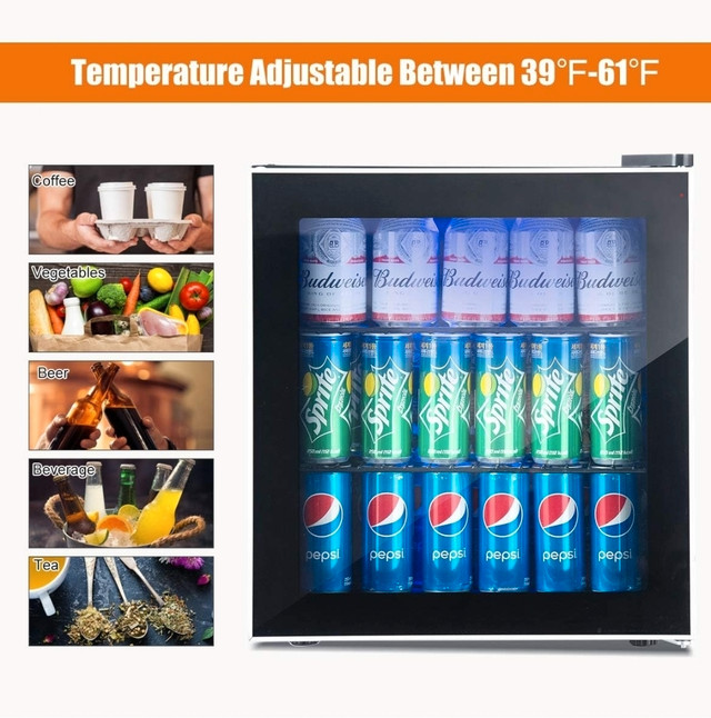 Beverage Refrigerator Cooler, 60-Can Mini Fridge 1.6 Cu.Ft Bever in Refrigerators in Mississauga / Peel Region - Image 2
