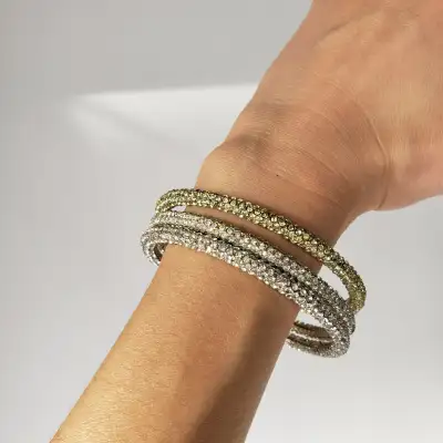 Marc Jacobs 3 Crystal Rhinestone Bangle Bracelets, View more