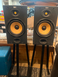 B&W DM 601 Speakers with stands.