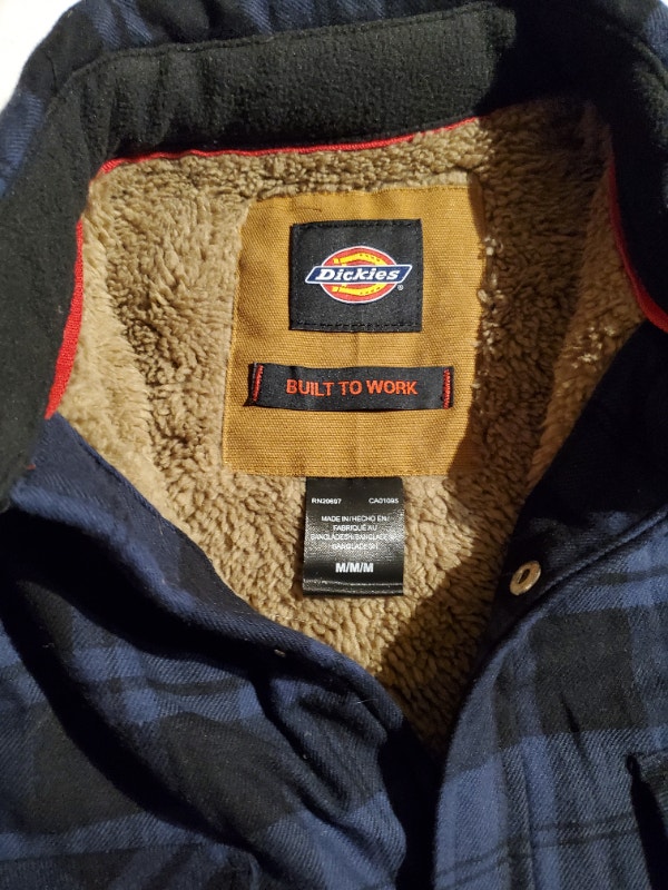 Dickies Men's Sherpa Lined Flannel Shirt Jacket with Hydroshield Men