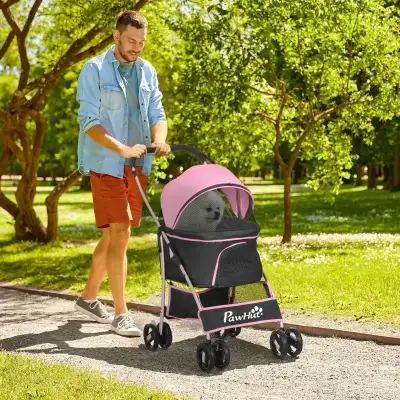 4 Wheels Pet Stroller, 3 in 1 Dog Cat Travel Folding Carrier, fo, View more