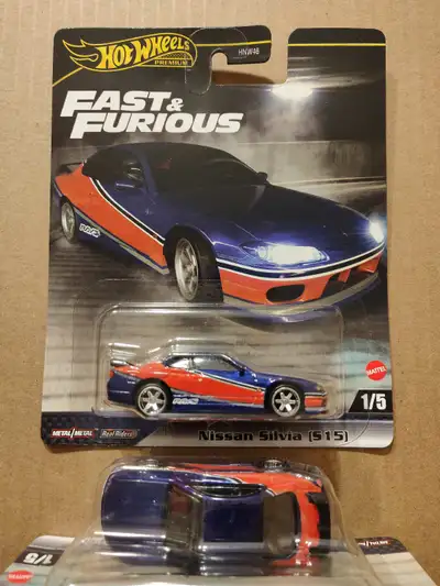 New Hot Wheels Premium Fast and Furious Nissan Silvia S15 1/64 diecast car with Real Riders $15 ea.