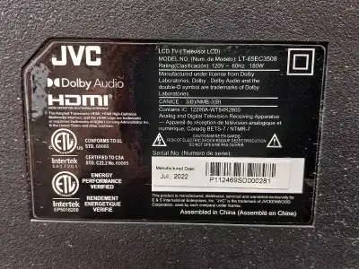 JVC LCD TV Model LT-65EC3508, View more