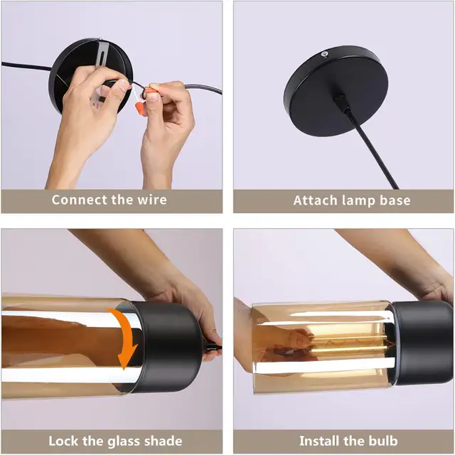 NEW Retro Vintage Glass Pendant Light (Naann) Black in Indoor Lighting & Fans in Markham / York Region - Image 7