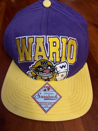 VINTAGE Wario Super Mario Bros Original Snapback Hat Cap