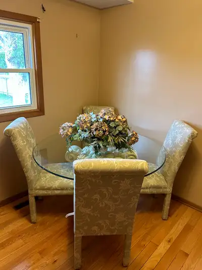 Was a show room table never used or sat on. Moved to a new home and no room for it as it sits in spa...