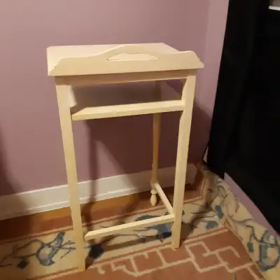 SOLID WOOD WHITE STAND/SIDE TABLE, View more
