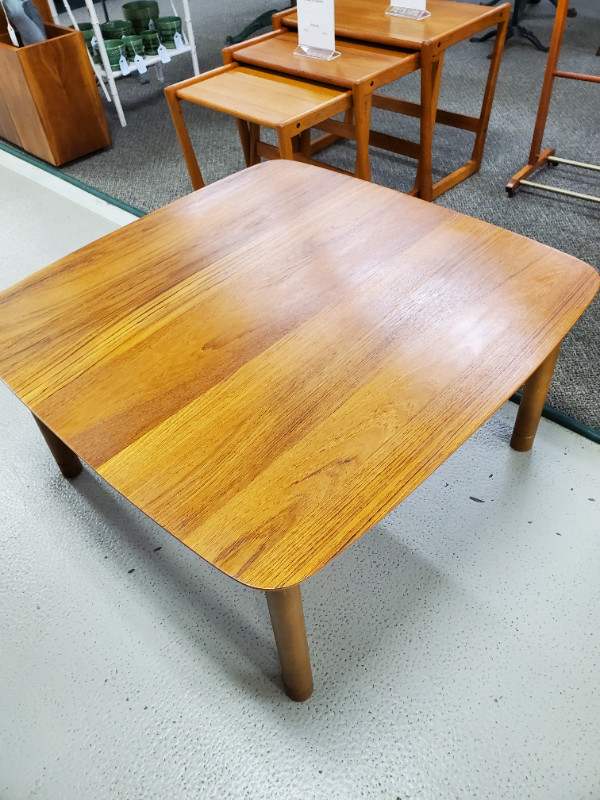 Mid Century Modern square teak coffee table (made in Canada) in Coffee Tables in Edmonton - Image 4