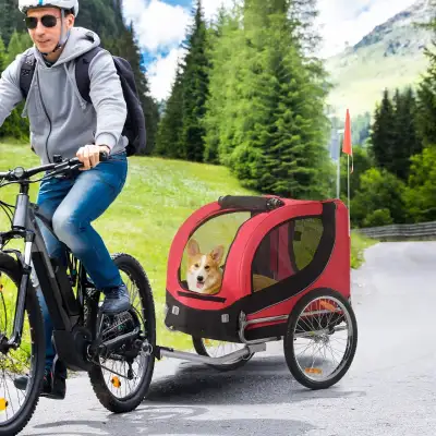 Dog Bike, Trailer Pet Cart, Red Color , View more