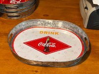 COCA-COLA TRAY BOTTLE & DRINK COCA-COLA 15.5"X11.5".