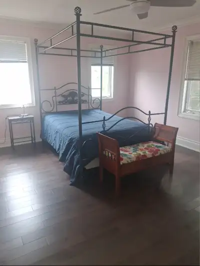 Lovely Master Bedroom with a large walk-in closet, washroom with jacuzzi, shared laundry a microwave...