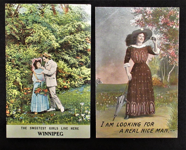 Five Vintage 1910 era Humorous Romantic Postcards in Arts & Collectibles in Edmonton - Image 4