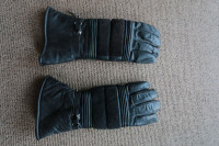 Leather Motorcycle Gloves, gauntlet style.