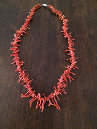 Vintage coral branch necklace REDUCED 