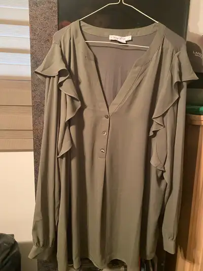 Olive green blouse. Used like New!Plus size, View more