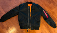 Alpha Industries Black Bomber Jacket (Medium)