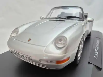 1993 Porsche 911 Carrera Cabriolet 993 Silver 1:18 Norev Rare, View more