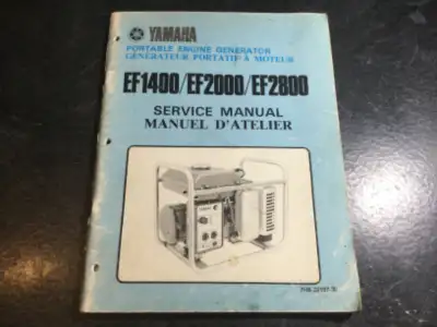 Yamaha EF1400/EF2000/EF2800 Portable Generator Service Manual Part # 7H6-28197-30. not dated but pro...