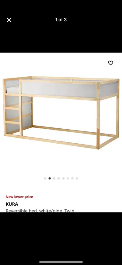 Used IKEA reversible bed, easy to assemble and good condition.