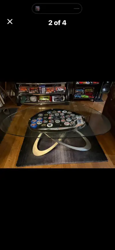 52” Coffee Table with Glass Top, View more