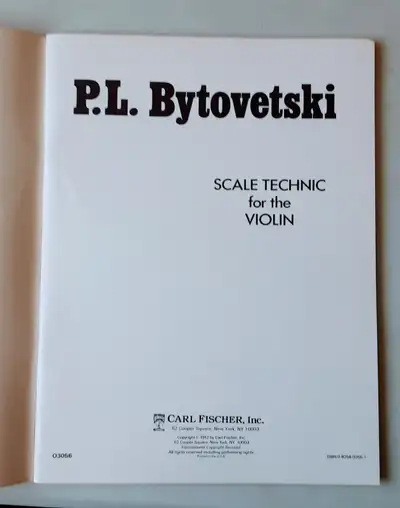 SCALE TECHNIC FOR VIOLIN P.L. BYTOVETSKI, View more