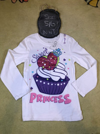 Sweet Princess Glitter Cupcake Long Sleeve Top - NWT  5/6