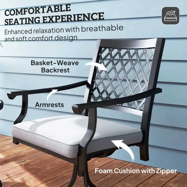 Outdoor Patio Chair, Metal Swivel Rocker Chairs with Cushion and in Patio & Garden Furniture in Markham / York Region - Image 6