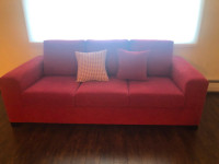 Red fabric sofa for sale perfect condition
