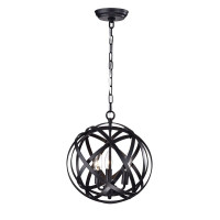 NEW in Box - 3 Light  Chandelier Black oil brushed Rod Iron